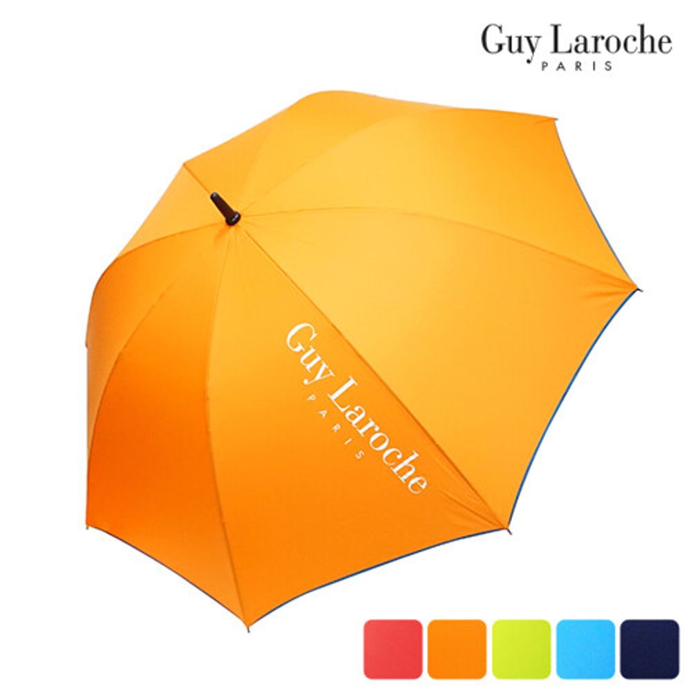 Guy Laroche Premium 8K Classic Long Umbrella | High-Vivid Colors | 70cm Large Coverage | Water-Repellent Pongee Fabric